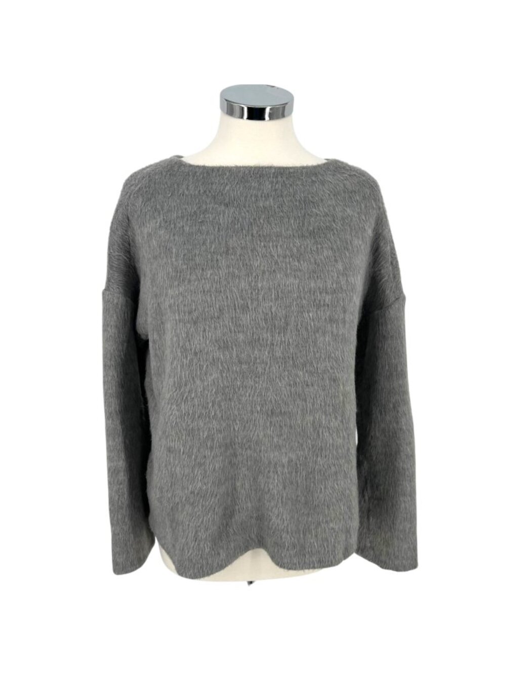 Theory Textured Cozy Pullover Classic Sweater Gray Size Medium Minimalist Chic
